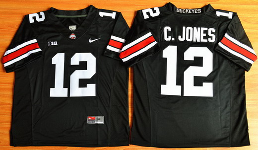 Men's Ohio State Buckeyes #12 Cardale Jones Black Nike Limited NCAA College Football Jersey