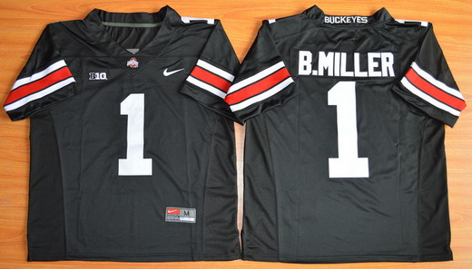 Men's Ohio State Buckeyes #1 Baxton Miller Black Nike Limited NCAA College Football Jersey