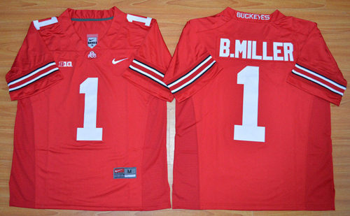 Men's Ohio State Buckeyes #1 Baxton Miller Red Nike Limited College Football Jersey