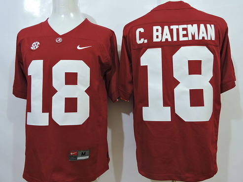 Men's Alabama Crimson Tide #18 Cooper Bateman Red 2015 College Football Nike Limited Jersey