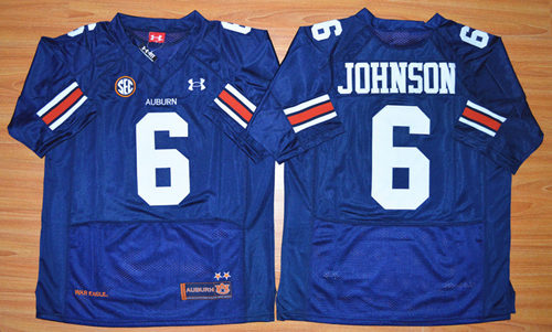 Men's Auburn Tigers #6 Jeremy Johnson Navy Blue College Football Under Armour Jersey