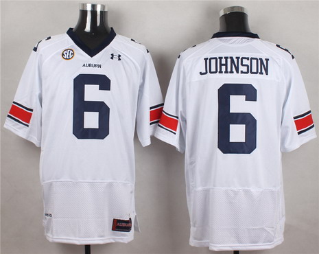 Men's Auburn Tigers #6 Jeremy Johnson White College Football Under Armour Jersey