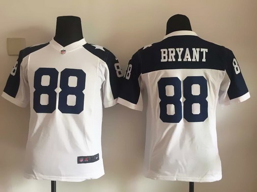 Youth Dallas Cowboys #88 Dez Bryant White Thanksgiving Alternate NFL Nike Game Jersey