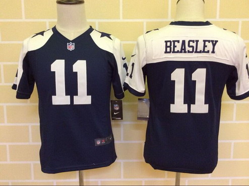 Youth Dallas Cowboys #11 Cole Beasley Navy Blue Thanksgiving Alternate NFL Nike Game Jersey