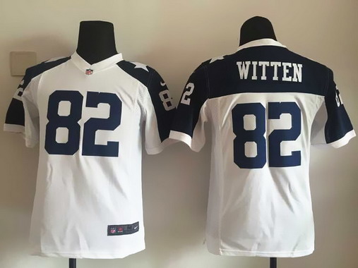 Youth Dallas Cowboys #82 Jason Witten White Thanksgiving Alternate NFL Nike Game Jersey