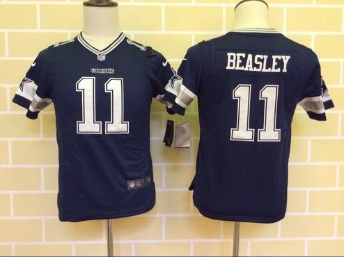 Youth Dallas Cowboys #11 Cole Beasley Navy Blue Team Color NFL Nike Game Jersey