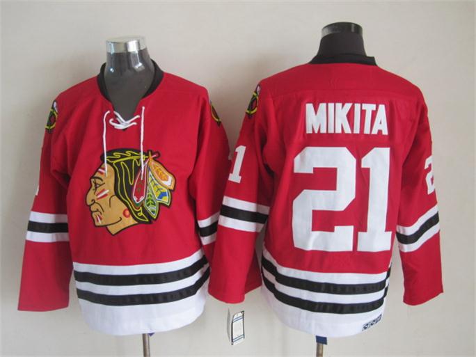 Men's Chicago Blackhawks #21 Stan Mikita 1967 Red CCM Vintage Throwback Jersey