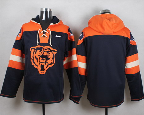 Nike Chicago Bears Blank Navy Blue With Team Logo Hoodie