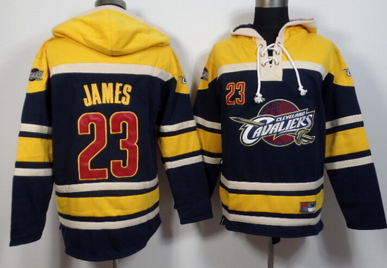 NBA Cleveland Cavaliers #23 LeBron James Navy Blue Hoodie