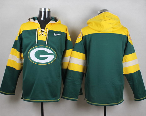 Nike Green Bay Packers Blank Green With Team Logo Hoodie