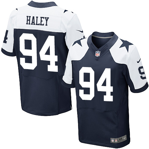 Men's Nike NFL Dallas Cowboys #94 Charles Haley Navy Blue Thanksgiving Alternate  Elite Jersey