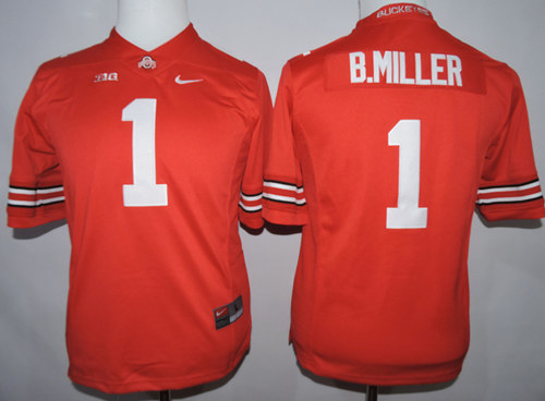 Women Ohio State Buckeyes #1 Braxton Miller 2015 New Style Limited Football Red Jersey