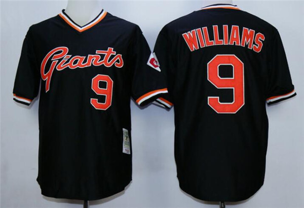 Men's San Francisco Giants #9 Matt Williams Black Pullov Throwback Jersey