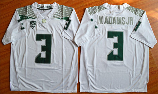 Men's Oregon Ducks #3 Vernon Adams Jr.  NCAA Football Limited Jersey - White