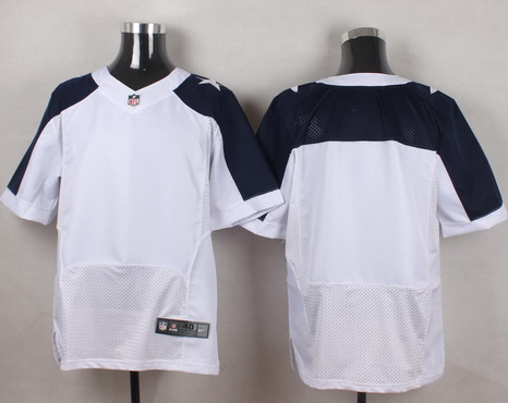 Men's Dallas Cowboys Blank White Thanksgiving Alternate NFL Nike Elite Jersey