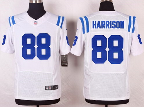 Men's Indianapolis Colts Retired Player #88 Marvin Harrison White Nike Elite Jersey
