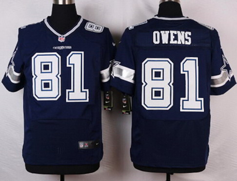 Men's Dallas Cowboys Retired Player #81 Terrell Owens Navy Blue Retired Nike Elite Jersey