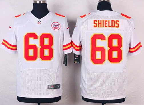 Men's Kansas City Chiefs Retired Player #68 Will Shields White NFL Nike Elite Jersey