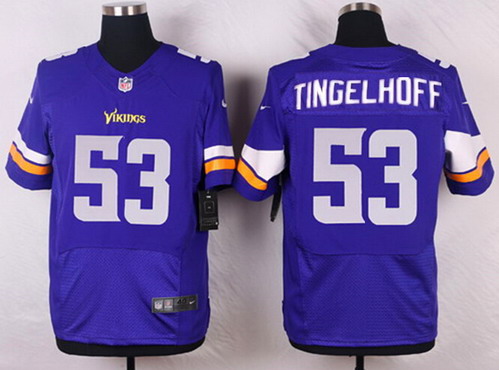 Men's Minnesota Vikings Retired Player #53 Mick Tingelhoff Purple NFL Nike Elite Jersey