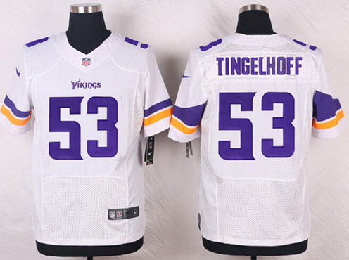 Men's Minnesota Vikings Retired Player #53 Mick Tingelhoff White NFL Nike Elite Jersey
