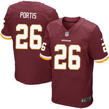 Men's Washington Redskins Retired Player #26 Clinton Portis Burgundy Red NFL Nike Elite Jersey