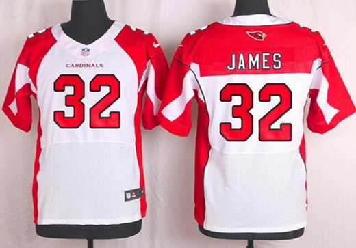 Men's Arizona Cardinals Retired Player #32 Edgerrin James White NFL Nike Elite Jersey