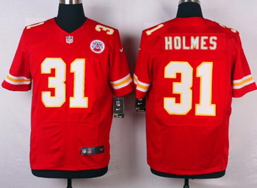 Men's Kansas City Chiefs Retired Player #31 Priest Holmes Red Nike Elite Jersey