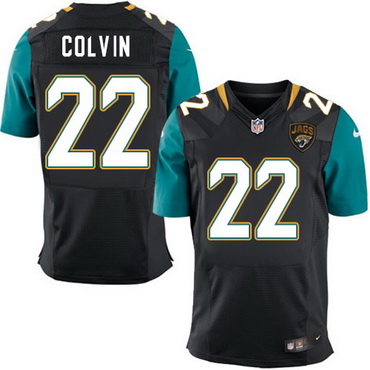 Men's Jacksonville Jaguars #22 Aaron Colvin Black Team Color NFL Nike Elite Jersey