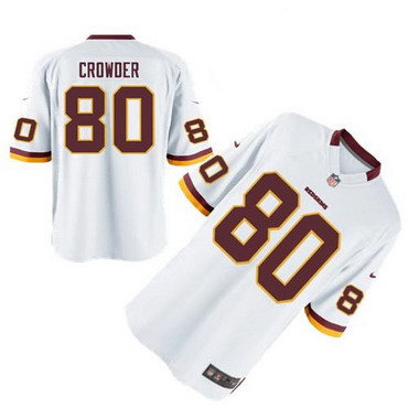 Men's Washington Redskins #80 Jamison Crowder White Road NFL Nike Elite Jersey