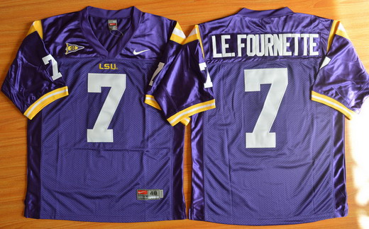 Men's LSU Tigers #7 Leonard Fournette  Purple Nike NCAA College Football Limited Jersey