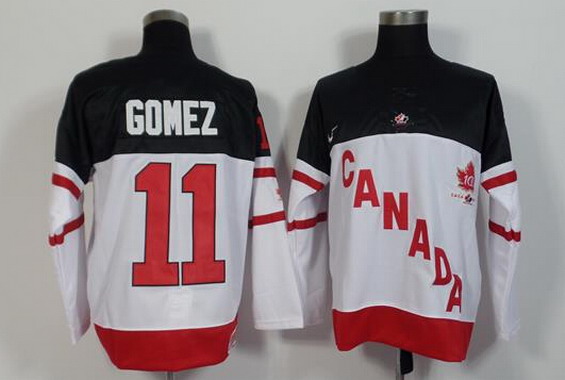 1914-2014 Men's Team Canada 100TH Anniversary Jersey  #11 Scott Gomez Retired Player White 
