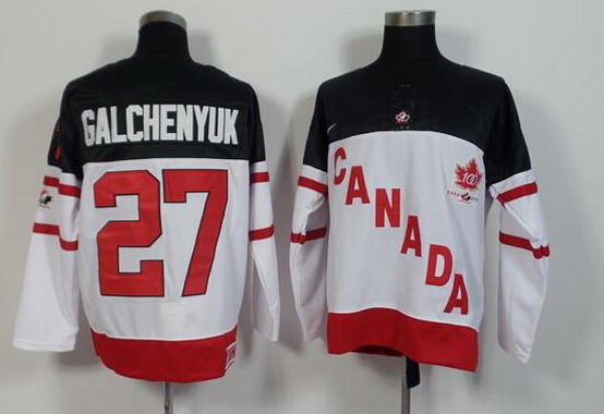 1914-2014 Men's Team Canada #27 Alex Galchenyuk White 100TH Anniversary Jersey