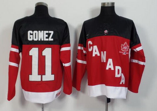 1914-2014 Men's Team Canada #11 Scott Gomez Retired Player Red 100TH Anniversary Jersey