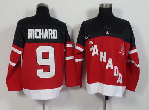 1914-2014 Men's Team Canada 100TH Anniversary Jersey #9 Maurice Richard Retired Player Red 