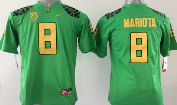 Kid's Oregon Ducks #8 Marcus Mariota 2014 Apple Green Limited Jersey