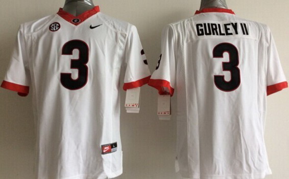 Kid's Georgia Bulldogs #3 Todd Gurley II 2014 White Limited Jersey