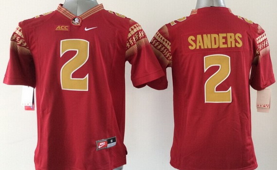 Kid's Florida State Seminoles #2 Deion Sanders 2014 Red Limited Jersey