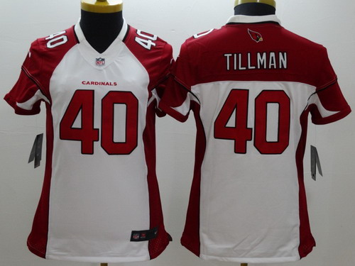 Women's Arizona Cardinals #40 Pat Tillman White Nik Limited Jersey