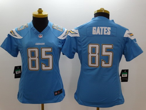 Women's San Diego Chargers #85 Antonio Gates 2013 Light Blue Nik Limited Jersey