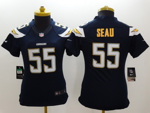 Women's San Diego Chargers #55 Junior Seau 2013 Navy Blue Nik Limited Jersey