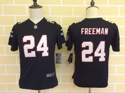 Youth Atlanta Falcons #24 Devonta Freeman Black Alternate NFL Nike Game Jersey