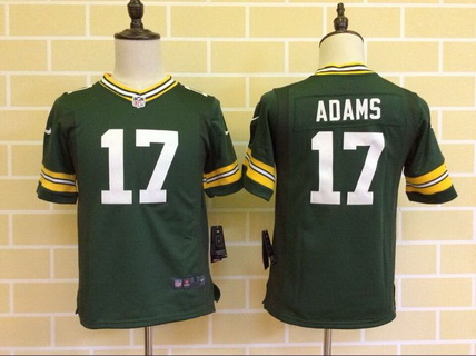 Youth Green Bay Packers #17 Davante Adams Green Team Color NFL Nike Game Jersey
