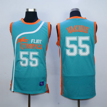 Men's The Semi-Pro #55 Vakidis Flint Tropics Teal Green Film Basketball Jersey