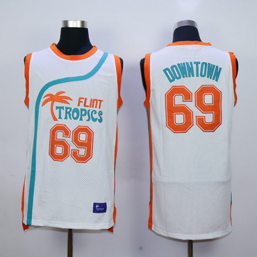 Men's The Semi-Pro #69 Downtown Flint Tropics White Film Basketball Jersey