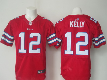 Men's Buffalo Bills #12 Jim Kelly Retired Player Red 2015 NFL Nike Elite Jersey