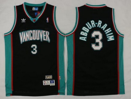 Men's Memphis Grizzlies #3 Shareef Abdur-Rahim Black Hardwood Classics Soul Swingman Throwback Jerse