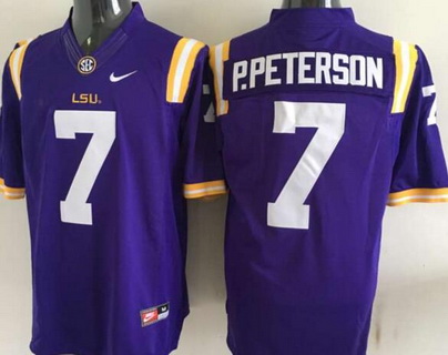 Men's LSU Tigers #7 Patrick Peterson Purple NCAA College Football Nike Limited Jersey