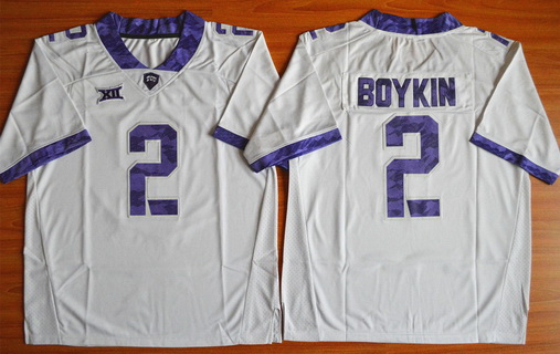 Men's TCU Horned Frogs #2 Trevone Boykin White College Football Limited Jersey