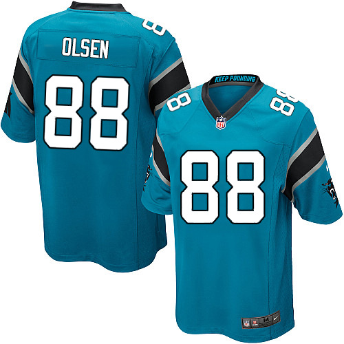 Youth Carolina Panthers #88 Greg Olsen Light Blue Alternate NFL Nike Game Jersey