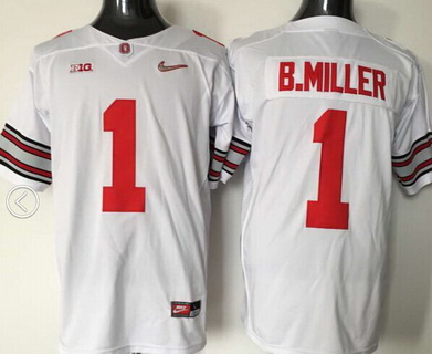 Youth Ohio State Buckeyes #1 Baxton Miller White College Football Nike Limited Jersey